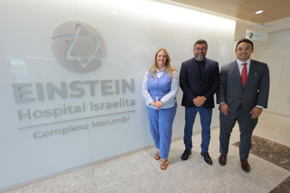 Governador Wilson Lima apresenta avanços da saúde do AM em reunião no Hospital Albert Einstein