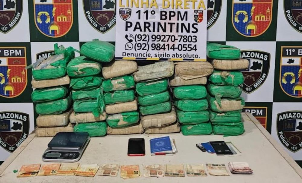 Polícia Militar do Amazonas apreende 38 tabletes de entorpecente escondidas em depósito em Parintins