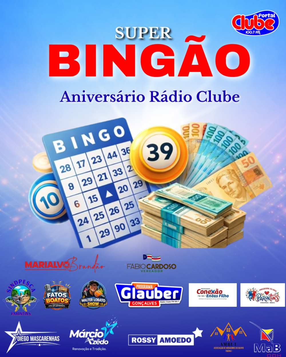 Super Bingão da Rádio Clube acontece neste sábado com mais de R$ 25 mil em prêmios