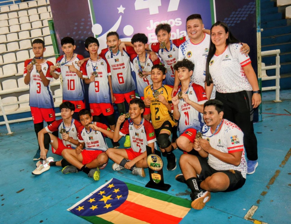História feita: Parintins conquista primeiro ouro do vôlei infantil masculino nos JEAs