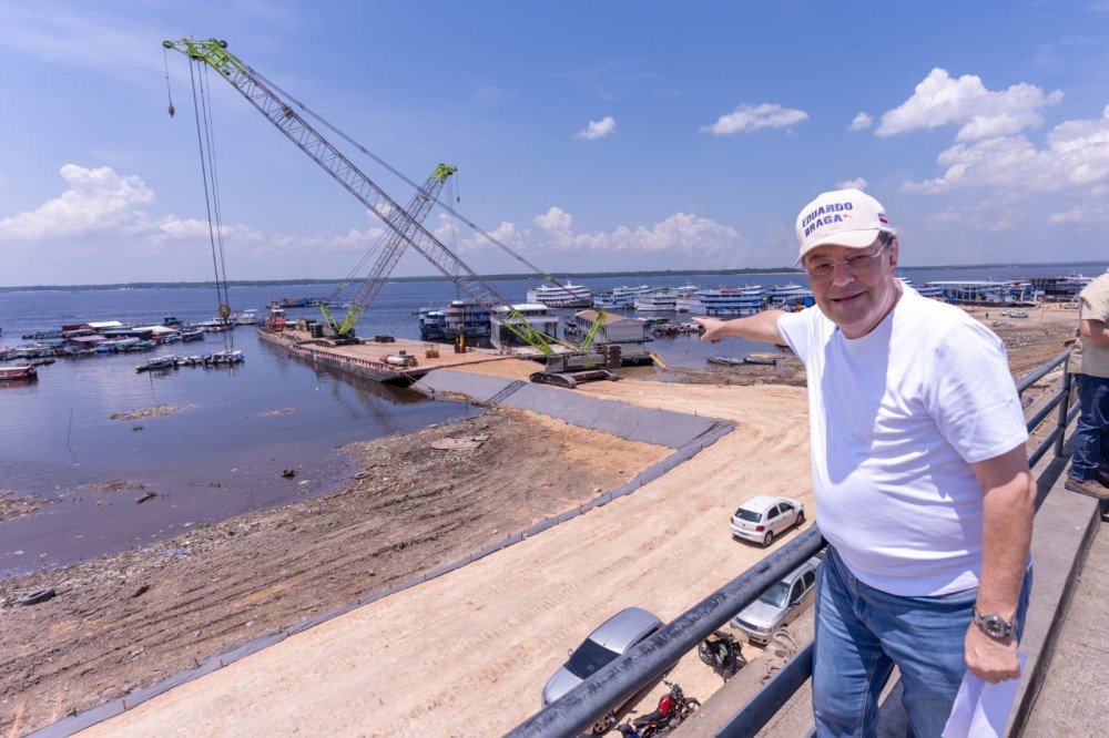 “Primeira etapa de um gigante projeto para reconstruir a alma do Centro”, diz Braga no início das obras do novo Porto da Manaus Moderna
