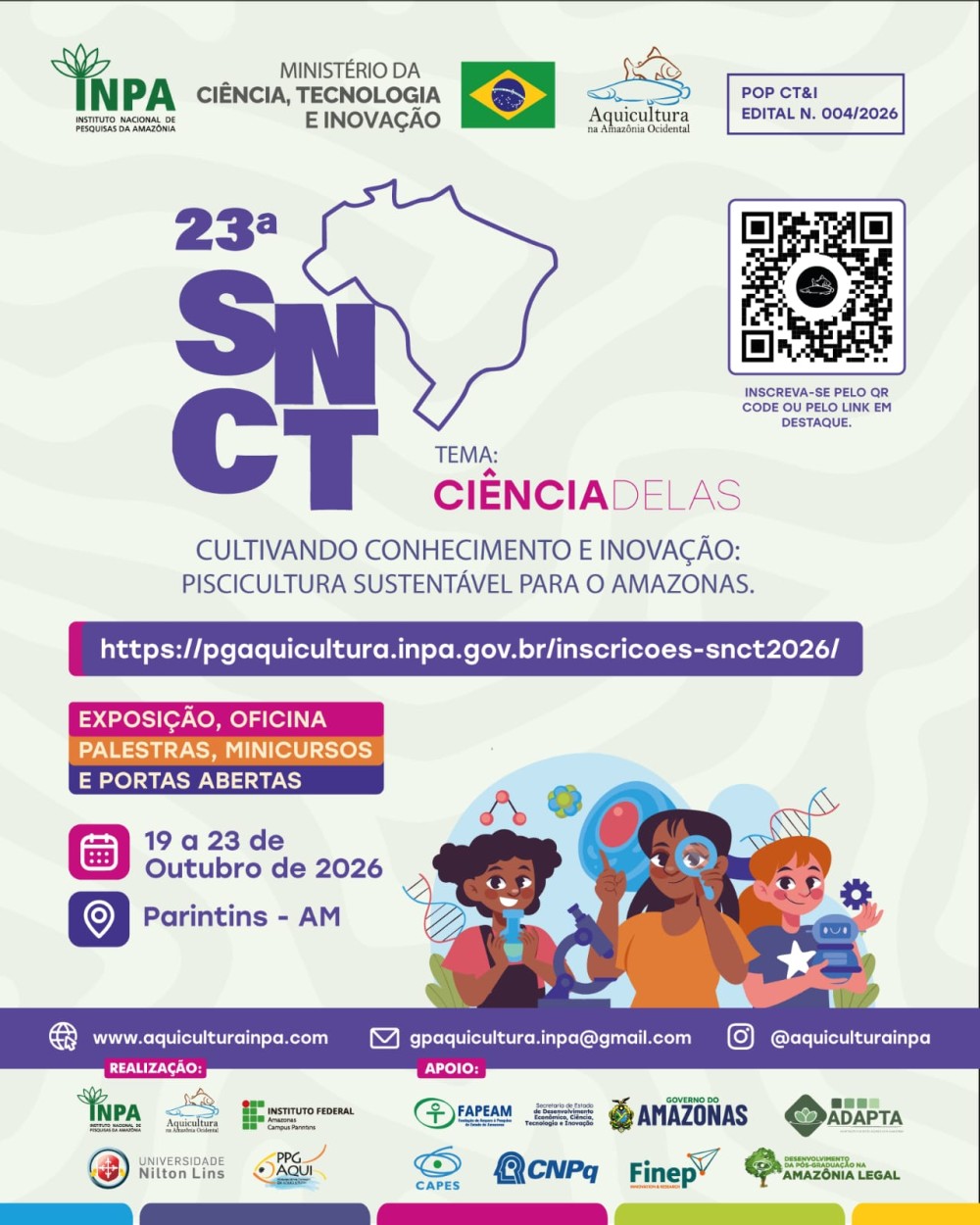 Parintins recebe 23 ° Semana Nacional de Ciência e Tecnologia com programação voltada à aquicultura e à piscicultura